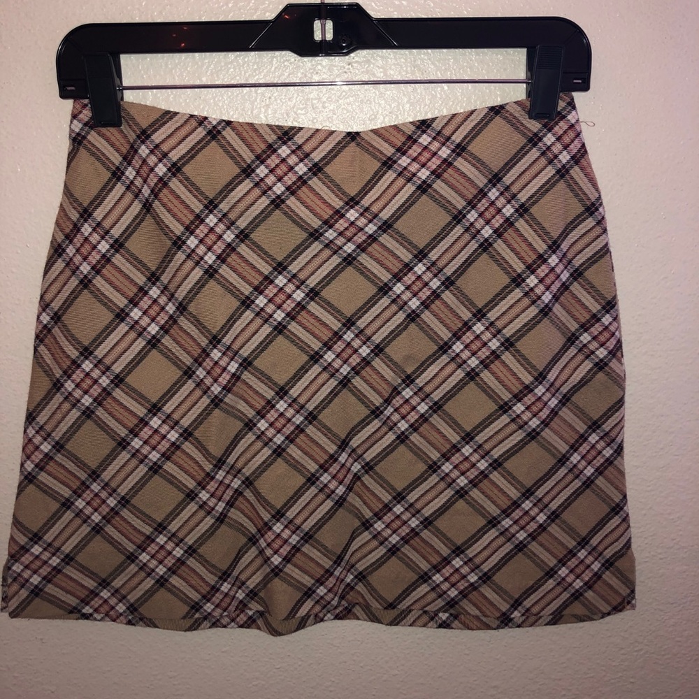 VINTAGE plaid mini skirt